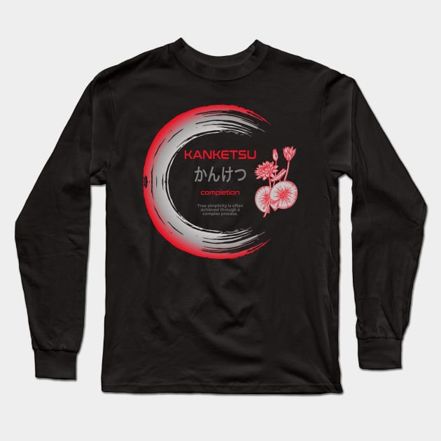 Kanji Symbol Meaning Kanketsu Japanese Enso Circle Budhism Zen Lovers 675 Long Sleeve T-Shirt by dvongart